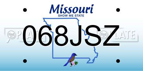 068JSZ Missouri License Plate
