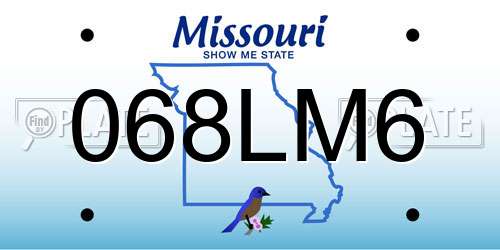 068LM6 Missouri License Plate