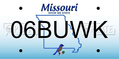 06BUWK Missouri License Plate