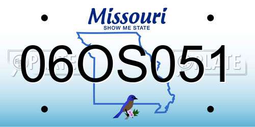 06OS051 Missouri License Plate