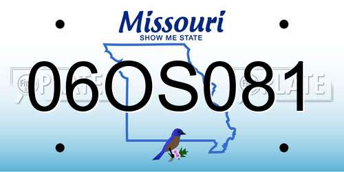 06OS081 Missouri License Plate