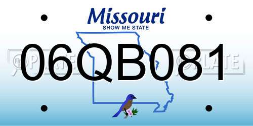 06QB081 Missouri License Plate