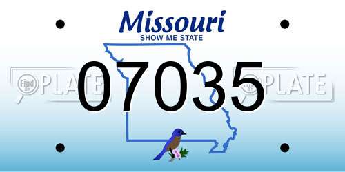 07035 Missouri License Plate