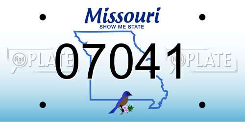 07041 Missouri License Plate