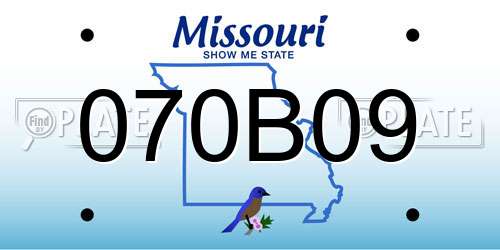 070B09 Missouri License Plate