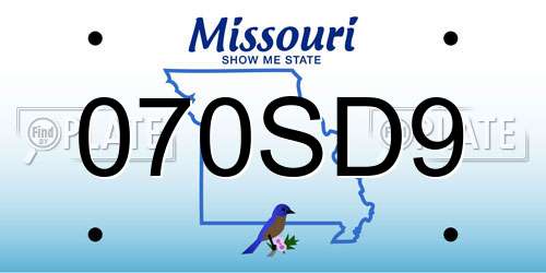 070SD9 Missouri License Plate