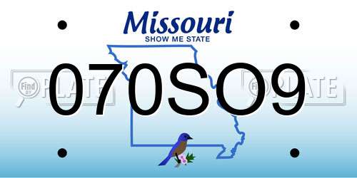 070SO9 Missouri License Plate