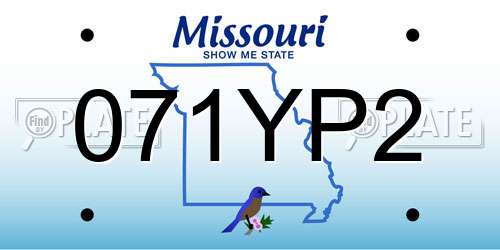 071YP2 Missouri License Plate