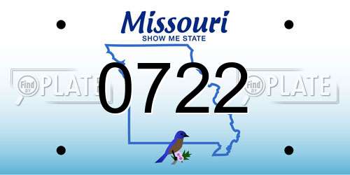 0722 Missouri License Plate