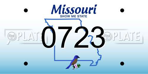 0723 Missouri License Plate