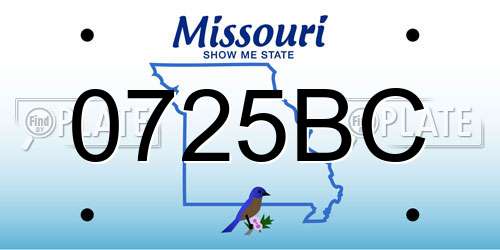 0725BC Missouri License Plate