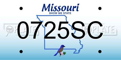 0725SC Missouri License Plate