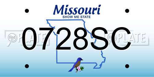 0728SC Missouri License Plate