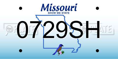 0729SH Missouri License Plate
