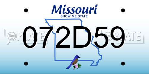 072D59 Missouri License Plate