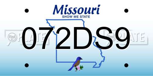 072DS9 Missouri License Plate
