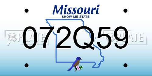 072Q59 Missouri License Plate