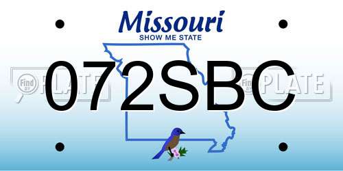 072SBC Missouri License Plate