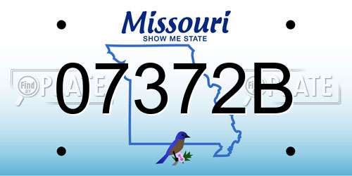 07372B Missouri License Plate