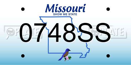 0748SS Missouri License Plate
