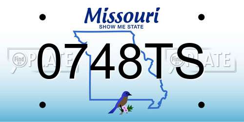0748TS Missouri License Plate