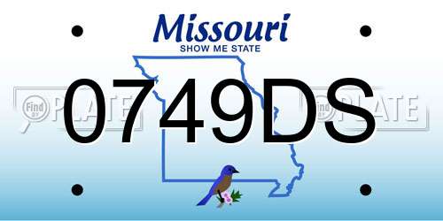 0749DS Missouri License Plate