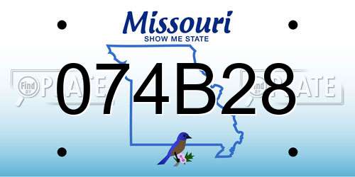 074B28 Missouri License Plate