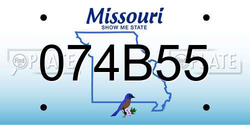 074B55 Missouri License Plate
