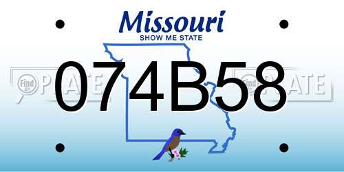 074B58 Missouri License Plate