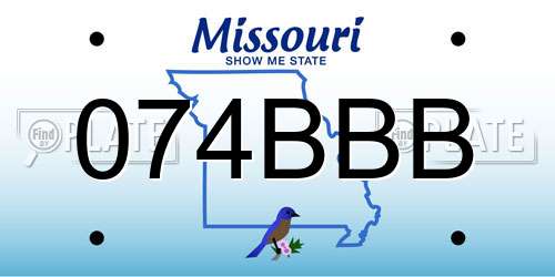 074BBB Missouri License Plate