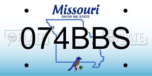 074BBS Missouri License Plate