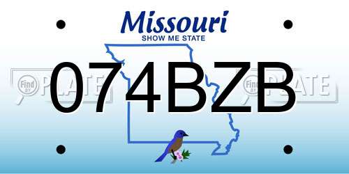 074BZB Missouri License Plate