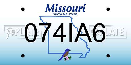 074IA6 Missouri License Plate