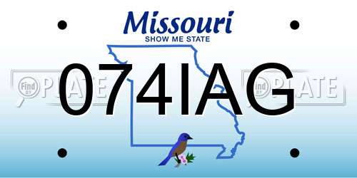 074IAG Missouri License Plate