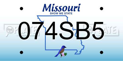 074SB5 Missouri License Plate