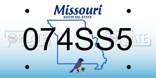 074SS5 Missouri License Plate
