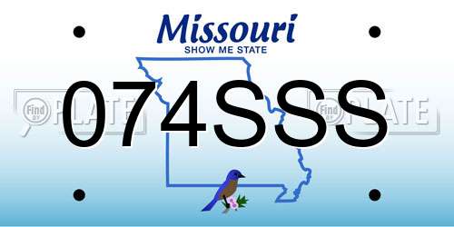 074SSS Missouri License Plate