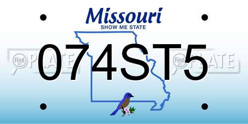 074ST5 Missouri License Plate