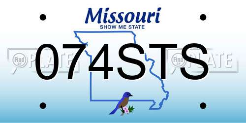 074STS Missouri License Plate