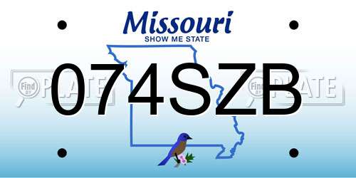 074SZB Missouri License Plate