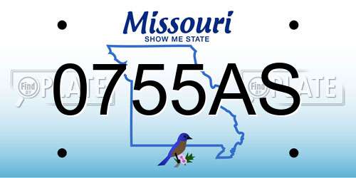 0755AS Missouri License Plate