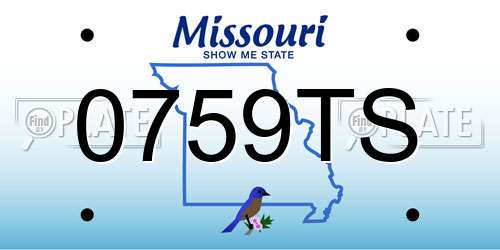 0759TS Missouri License Plate
