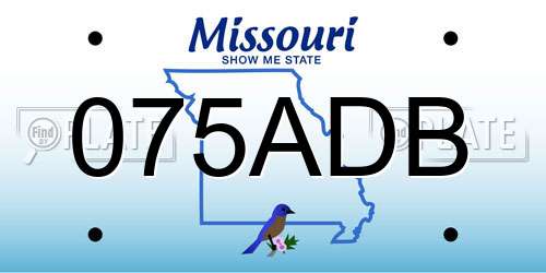 075ADB Missouri License Plate