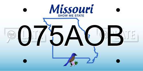 075AOB Missouri License Plate