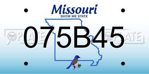 075B45 Missouri License Plate