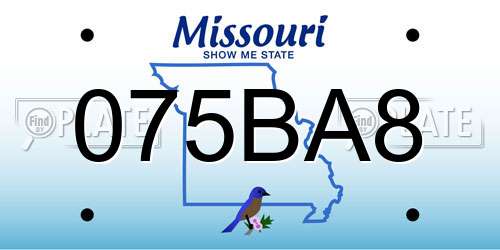 075BA8 Missouri License Plate
