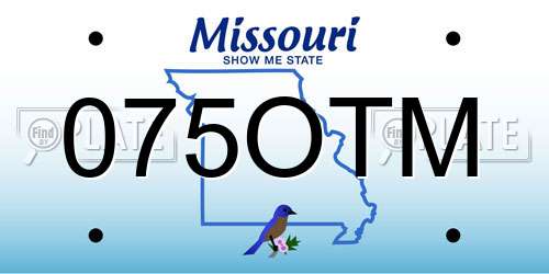 075OTM Missouri License Plate