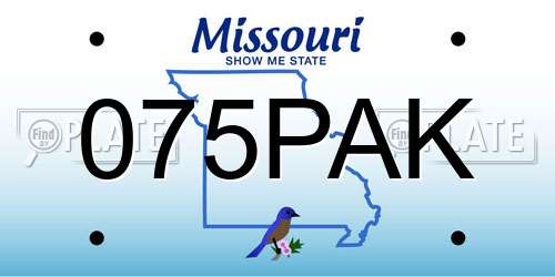 075PAK Missouri License Plate