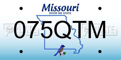 075QTM Missouri License Plate