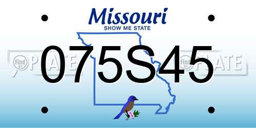 075S45 Missouri License Plate